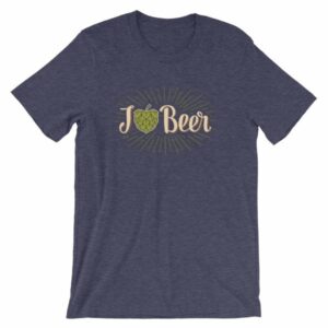 I Love Beer Heart Shaped Hops Retro Style Beer Lovers T-Shirt - Image 4