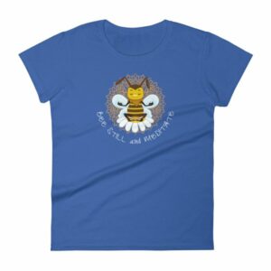 Bee Still and Meditate Meditating Bee Buddhism yoga Women's T-Shirt - Image 8