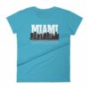 Miami Florida Skyline Silhouette and Reflection Women's T-Shirt - Image 11