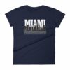 Miami Florida Skyline Silhouette and Reflection Women's T-Shirt - Image 4