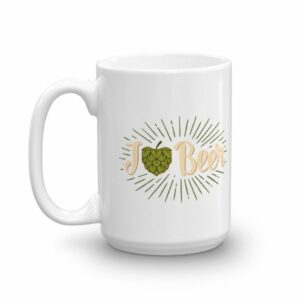 I Love Beer Heart Shaped Hops Retro Style Beer Lovers Mug - Image 5
