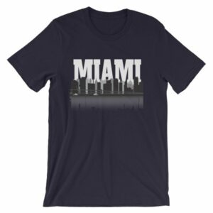 Miami Florida Skyline Silhouette and Reflection T-Shirt - Image 8