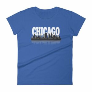 Chicago The Windy City Skyline and Reflection Women's T-Shirt - Image 9