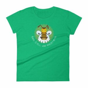 Bee Still and Meditate Meditating Bee Buddhism yoga Women's T-Shirt - Image 9