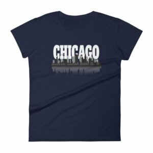Chicago The Windy City Skyline and Reflection Women's T-Shirt - Image 4