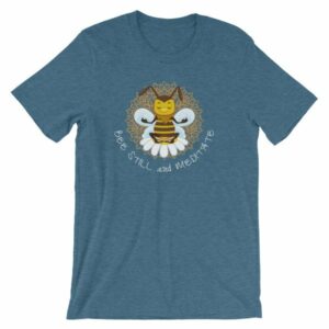 Bee Still and Meditate Meditating Bee Buddhism yoga T-Shirt - Image 3