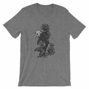 Koi Fish With Lotus Flowers Koi Fish Lovers T-Shirt - Image 9