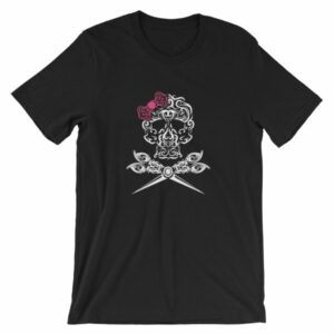 Hairdresser Skull Scissors and Bow Zentangle Style T-Shirt - Image 12
