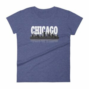 Chicago The Windy City Skyline and Reflection Women's T-Shirt - Image 6