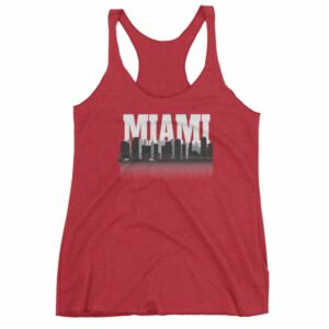 Miami Florida Skyline Silhouette and Reflection Women's tank top - Image 12