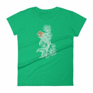 Koi Fish With Lotus Flowers Koi Fish Lovers Women's T-Shirt - Image 8