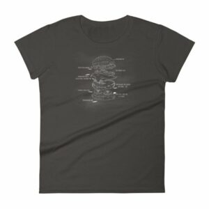 Hamburger Anatomy Chalk Drawing Hamburger Lovers Women's T-Shirt - Image 2