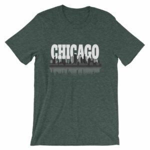 Chicago The Windy City Skyline and Reflection T-Shirt - Image 4