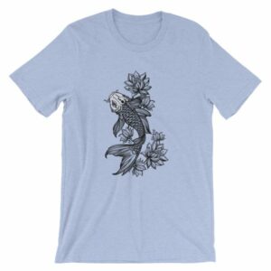 Koi Fish With Lotus Flowers Koi Fish Lovers T-Shirt - Image 11