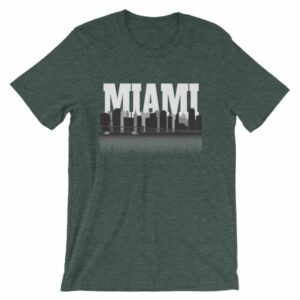 Miami Florida Skyline Silhouette and Reflection T-Shirt - Image 4