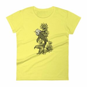 Koi Fish With Lotus Flowers Koi Fish Lovers Women's T-Shirt - Image 8
