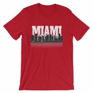 Miami Florida Skyline Silhouette and Reflection T-Shirt - Image 16