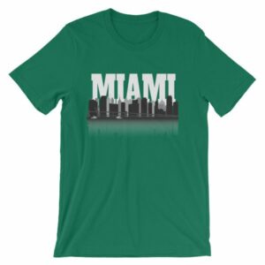 Miami Florida Skyline Silhouette and Reflection T-Shirt - Image 14