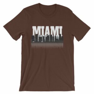 Miami Florida Skyline Silhouette and Reflection T-Shirt - Image 2