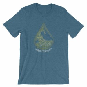 I Run On Essential Oils Word Cloud Oil Drop T-Shirt - Image 3