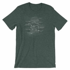 Hamburger Anatomy Chalk Drawing Hamburger Lovers T-Shirt - Image 4