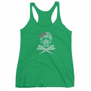 Hairdresser Skull Scissors and Bow Zentangle Style Women's tank top - Image 10