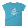 Hairdresser Skull Scissors and Bow Zentangle Style Women's T-Shirt - Image 8