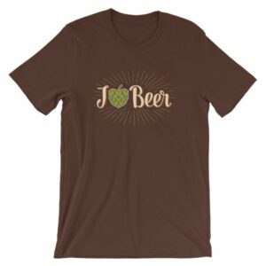 I Love Beer Heart Shaped Hops Retro Style Beer Lovers T-Shirt - Image 2