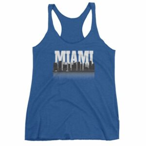 Miami Florida Skyline Silhouette and Reflection Women's tank top - Image 9