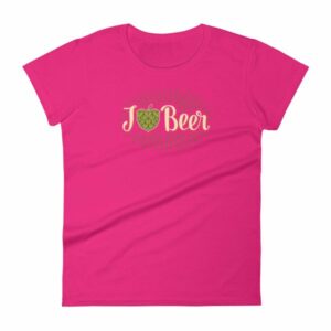 I Love Beer Heart Shaped Hops Retro Style Beer Lovers Women's T-Shirt - Image 15