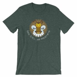 Bee Still and Meditate Meditating Bee Buddhism yoga T-Shirt - Image 4
