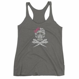 Hairdresser Skull Scissors and Bow Zentangle Style Women's tank top - Image 4