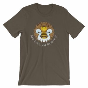 Bee Still and Meditate Meditating Bee Buddhism yoga T-Shirt - Image 9