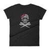 Hairdresser Skull Scissors and Bow Zentangle Style Women's T-Shirt