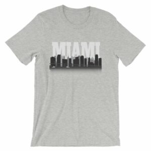 Miami Florida Skyline Silhouette and Reflection T-Shirt - Image 13