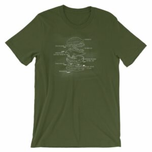 Hamburger Anatomy Chalk Drawing Hamburger Lovers T-Shirt - Image 6