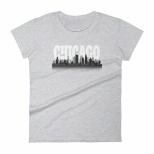 Chicago The Windy City Skyline and Reflection Women's T-Shirt - Image 7