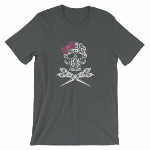 Hairdresser Skull Scissors and Bow Zentangle Style T-Shirt - Image 6
