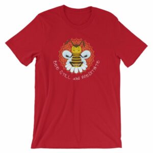 Bee Still and Meditate Meditating Bee Buddhism yoga T-Shirt - Image 15