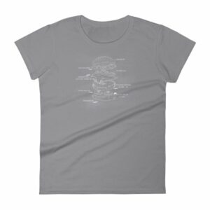 Hamburger Anatomy Chalk Drawing Hamburger Lovers Women's T-Shirt - Image 5