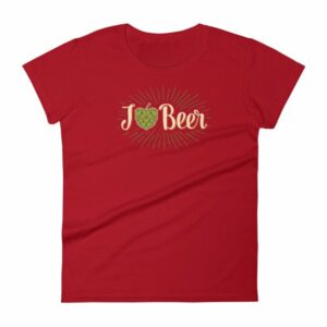 I Love Beer Heart Shaped Hops Retro Style Beer Lovers Women's T-Shirt - Image 16
