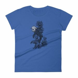 Koi Fish With Lotus Flowers Koi Fish Lovers Women's T-Shirt - Image 5