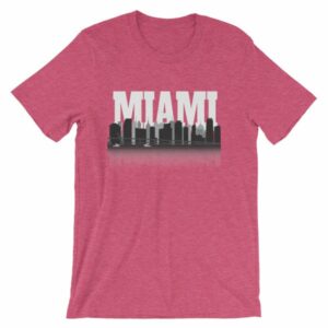 Miami Florida Skyline Silhouette and Reflection T-Shirt - Image 17