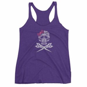 Hairdresser Skull Scissors and Bow Zentangle Style Women's tank top - Image 7