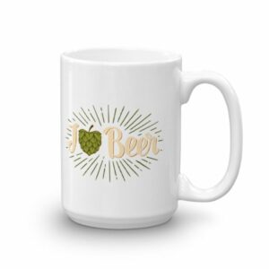 I Love Beer Heart Shaped Hops Retro Style Beer Lovers Mug - Image 4