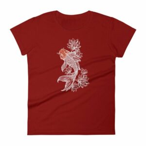 Koi Fish With Lotus Flowers Koi Fish Lovers Women's T-Shirt - Image 9