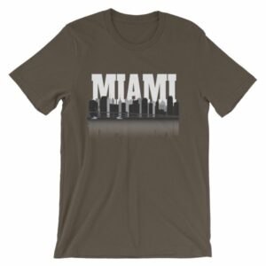 Miami Florida Skyline Silhouette and Reflection T-Shirt - Image 10