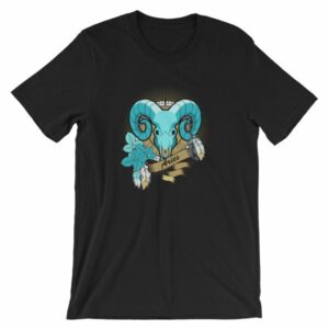 Aries Zodiac Symbol Rams Head Astrology T-Shirt - Image 3