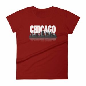 Chicago The Windy City Skyline and Reflection Women's T-Shirt - Image 12
