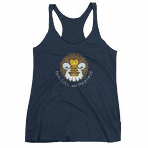 Bee Still and Meditate Meditating Bee Buddhism yoga Women's tank top - Image 5